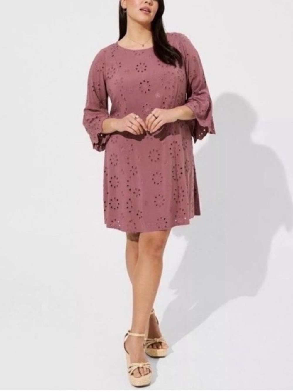 torrid Rose Dust Eyelet Shift Dress
